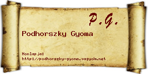 Podhorszky Gyoma névjegykártya